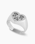 Velmont Heart Signet Ring with Crying Face, product photo