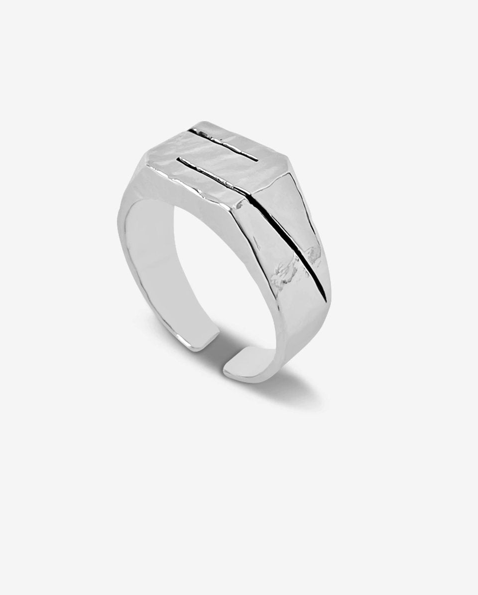 Velmont Lined Signet Ring, product photo